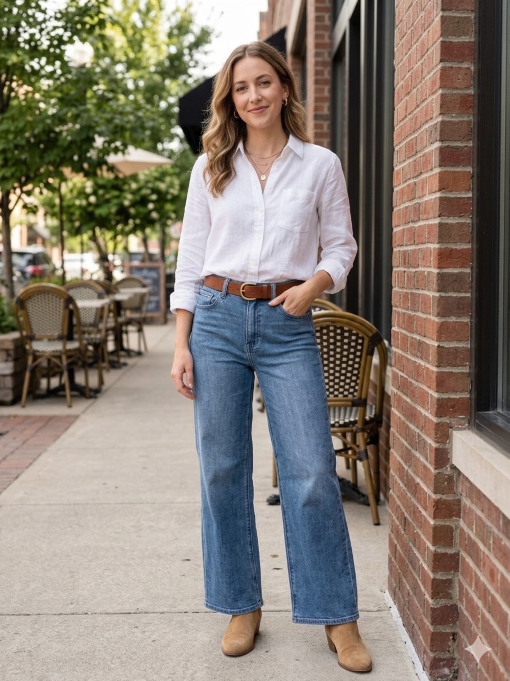 Quince 94‘/. Organic cotton Light Blue High-Rise Straight Jeans